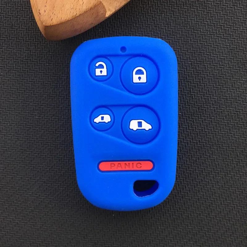 5 Button Silicone Car Key Cover Case Protect Skin Rubber Shell Holder for Honda Odyssey Mini Van 1999 2000 2001 2002 2003 2004
