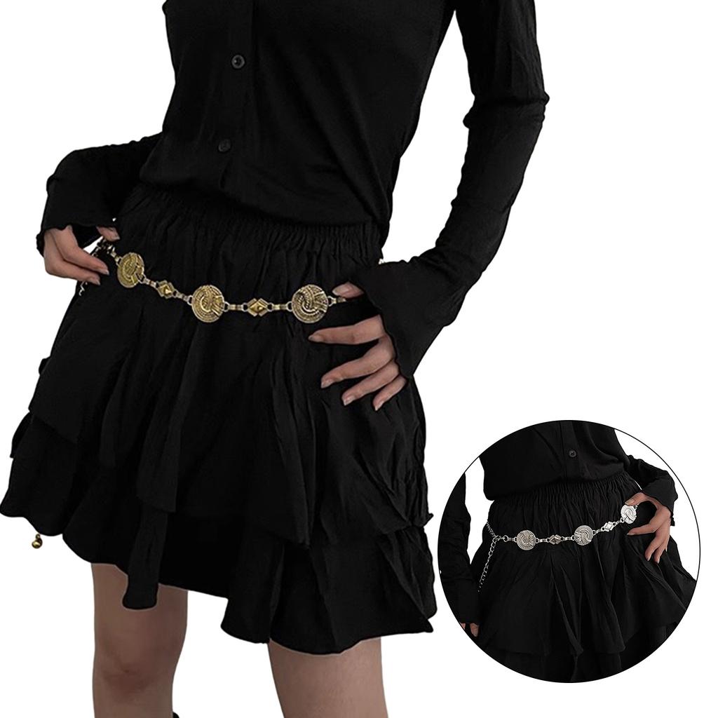 Stylish Metal Waist Belt for Women Adjustable Length Fashionable Accessory for Dresses and Pants