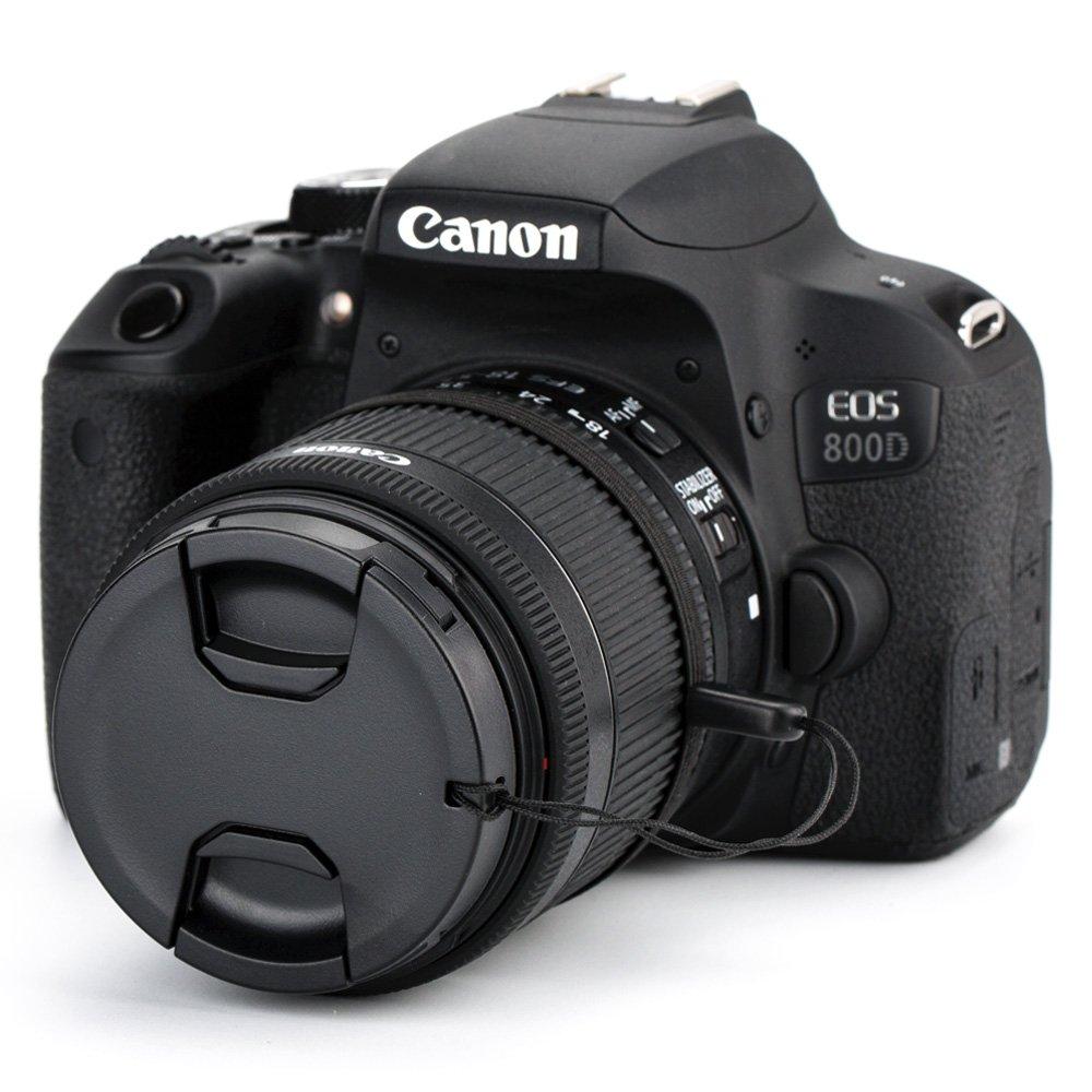 58mm Front Lens Cap Covers with Cap Keepers for Canon EOS Rebel T7 T6 T5 T100 4000D 2000D SL3 SL2 SL1 T8i T7i T6s T6i T5i T4i T3i T2i T1i Kit Lens