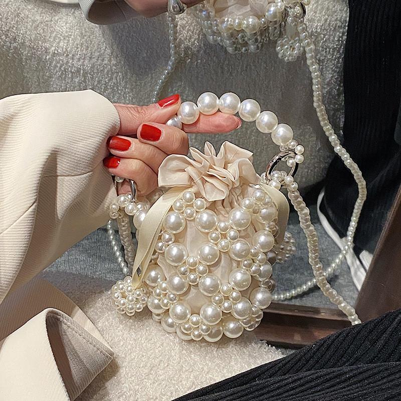 Adorable Korean Children's Mini Pearl Crossbody Bag For Spring Outings