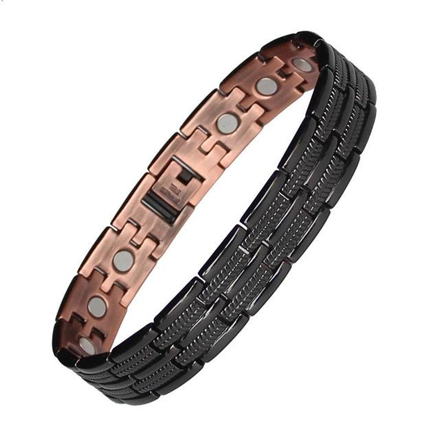 22CMTrendy Pure Copper Magnetic Pain Relief Bracelet for Men Therapy Magnets Bangle Link Chain Women Health Care Jewelry Wholesale