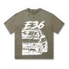 Retro Washed Vintage T-Shirt High Quality T Shirts E36 T-Shirt Summer Oversized Short Sleeve Clothes Cotton Loose Street Tops