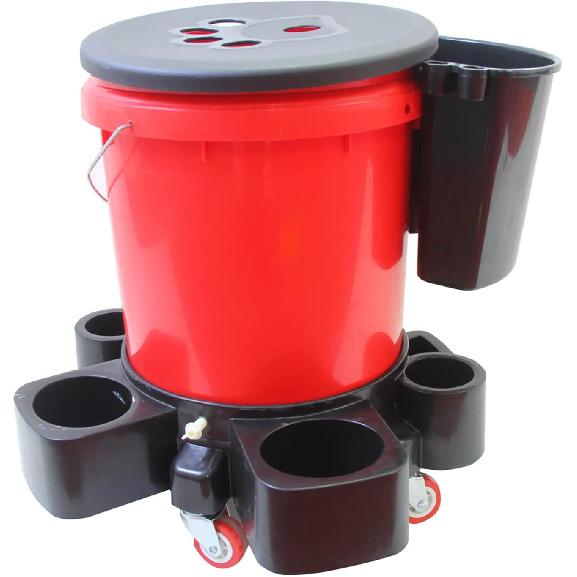 Car Detailing Bucket Organizer - Portable Auto Wash Tool Hanger, Black