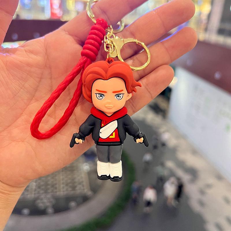 Avengers Cartoon Keychain: Captain America & Iron Man Figurine Pendant