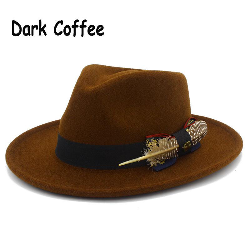 Trendy Fedora Hats Men Women Casual Vintage Caps Bowknot Feather Belt Jazz Cap Britain Derby Luxury Hat Mens Trilby Felt Caps