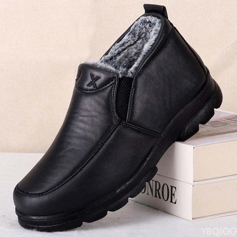

Зимние теплые хлопковые ботинки против холода, утолщенные для повседневного досуга, простые, удобные, противоскользящие, износостойкие, мужские хлопковые ботинки 43 чёрный