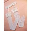 Women's Lace Garter Set: Fine Mesh Long Stockings & Fishnet Silk Stockings