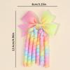 2Pcs Ribbon-Tassel Hair Clips Popular Sweet Rainbow Curly Ribbon Double Ponytail Hairpin Baby Girl Hair Accessories For Children