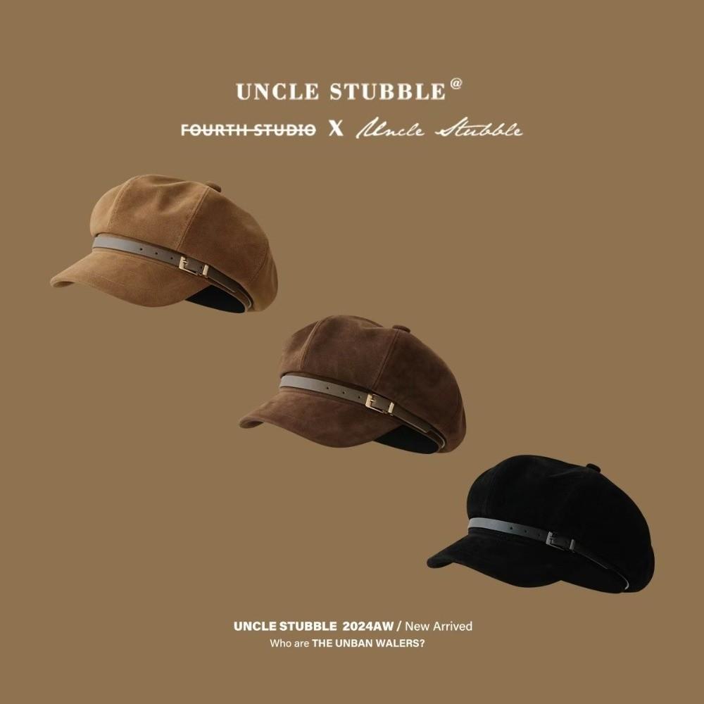 Suede Beret Hats Warm Newsboy Cap Classic Design Japanese-Style Cap Daily Travel