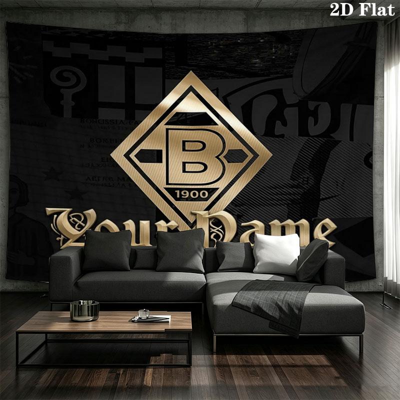 Borussia Custom Name Wall Tapestry Aesthetic Wall Hanging Printed Fabric Blanket Decorative Tapestries for Bedroom Living Room Home Decor