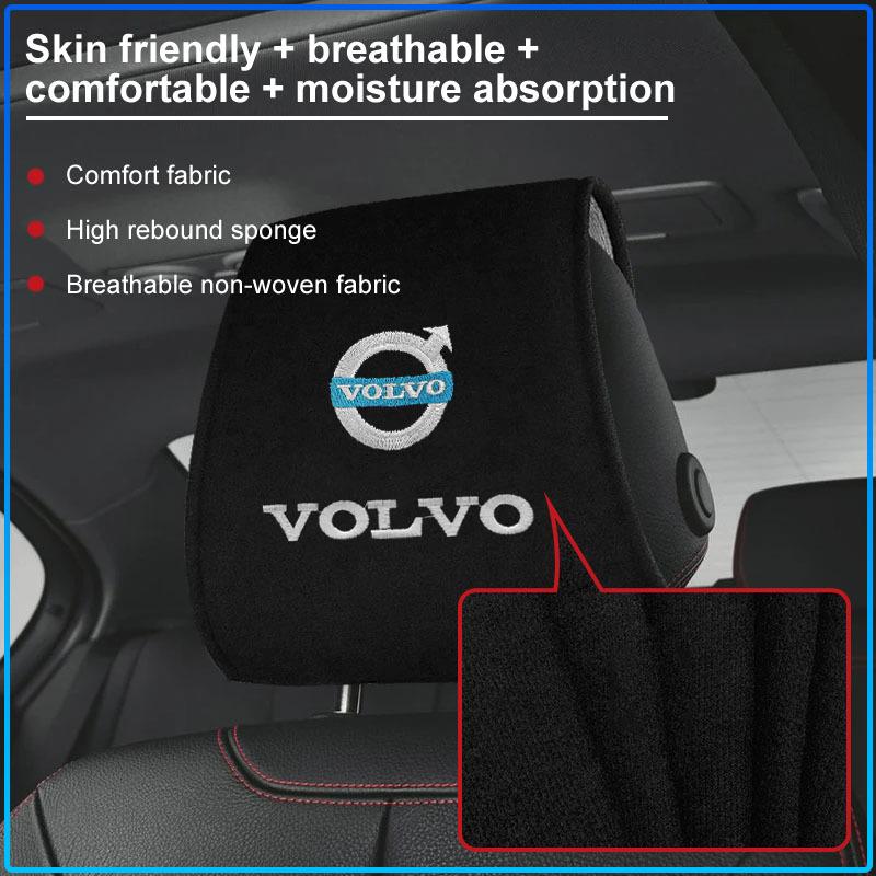 1/2pcs Car Accessories Seat Headrest Protective Covers For Volvo Rdesign XC90 S60 XC60 V70 S80 S40 V50 V40 V60 C30 S70