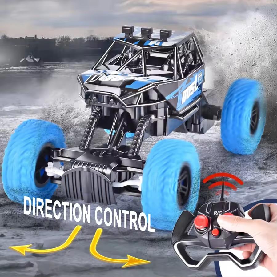 Remote Control Car Outdoor Off Road With Light Rubber Tire Climbing All Terrain Vehicle Car Model Truck Toy Gift For Kids Boy