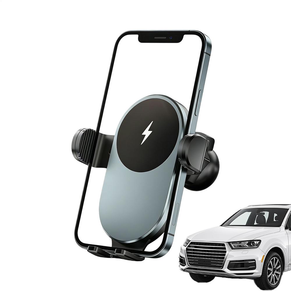 Wireless Phone Charger For Car 15W Suction Cup & Clip Cellphone Charger Fast Charging Phone Holder For Car Automotive Vehicle