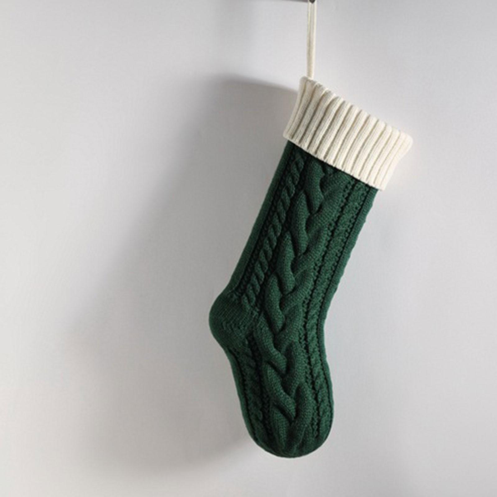 

Вязаный чулок рождественский подарочный пакет украшение рождественский носок подвеска 18 дюймов большая емкость One Size