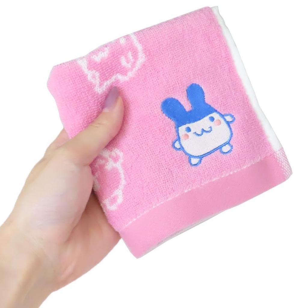 Tamagotchi Jacquard Towel by Kamio Cute Hand Character Perfect As a Popular and Peach Japan. Towel/towel Handkerchief. Design, Gift. Cute. (Item