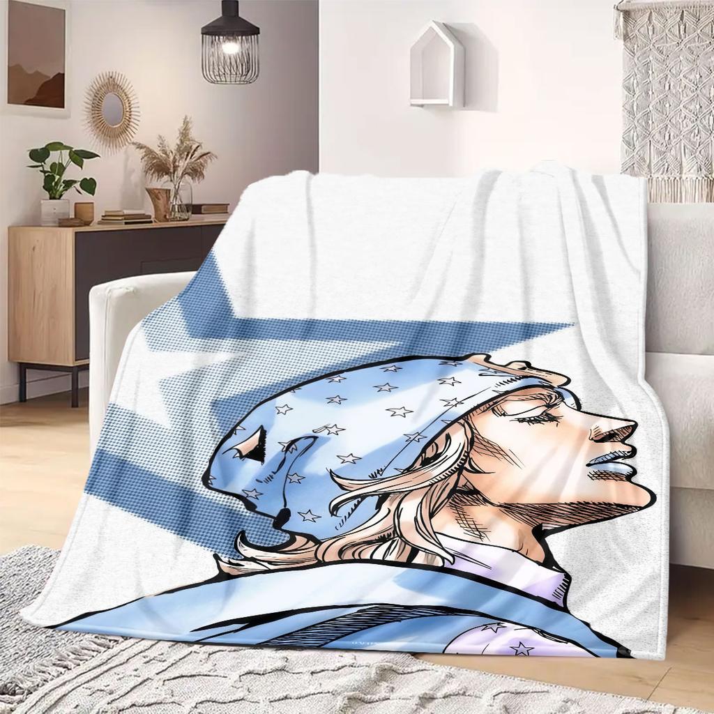 JOJO Anime Flanelldecke Warm, Gemütlich, Geeignet für Schlafzimmer, Sofas, Betten, Stühle, Picknicks, Reisen