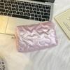 Silver Lingge Bow Pattern Makeup Bags for Women Fashion Cute Lady Girls Earphone Key Lipstick Cosmetic Storage Bag Zipper Pouch
