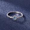 Trendy 925 Silver Jewelry Rings with Blue Zircon Gemstone Finger Ring for Women Wedding Engagement Promise Party Gifts Wholesale