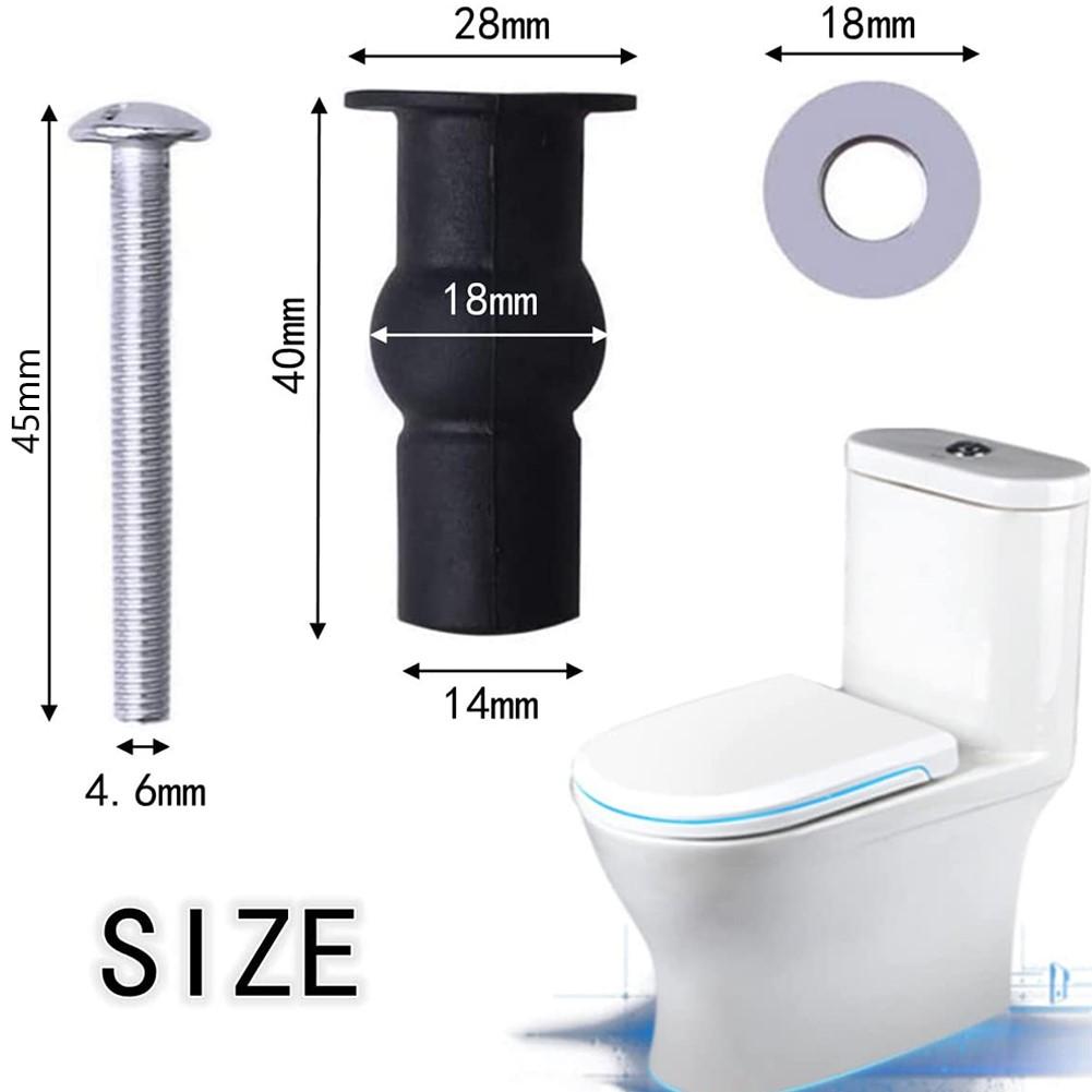 2 Pack Toilet Seat Screws Hinges Expanding Rubber Top Bottom Load Nuts Fixings WC Blind Hole Bathroom Accessories Replacement