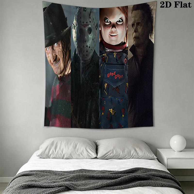 Horror Icons Tapestry Tapestry Wallmounted Background Cloth Homestay Soft Decoration Tapestry Home Decor Background Wall Hanging Cloth