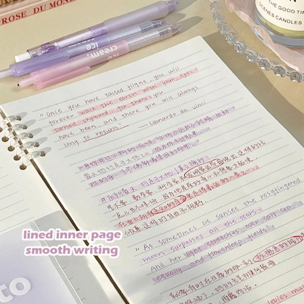 Horizontal Line Kawaii Loose-Leaf Notebook Loose Leaf Horizontal Line Notebook School Supplies