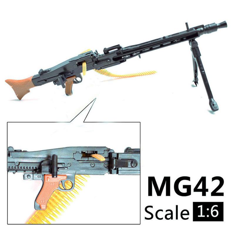 1/6 Scale WWII German Army MG42 Gatling Machine Gun Model Assembly Puzzles Building Bricks AK47 M16 Soldier Action Figure Toys