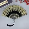 Ancient Style Feather and Lace Cheongsam Fan - Retro Chinese Hanfu Dance Accessory.