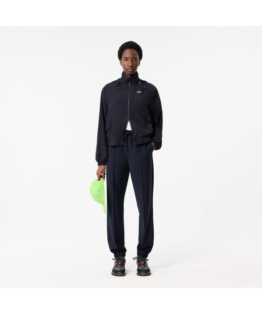 Lacoste Women'S Short Nylon Hooded Track Jacket Bf1105-54N Hde