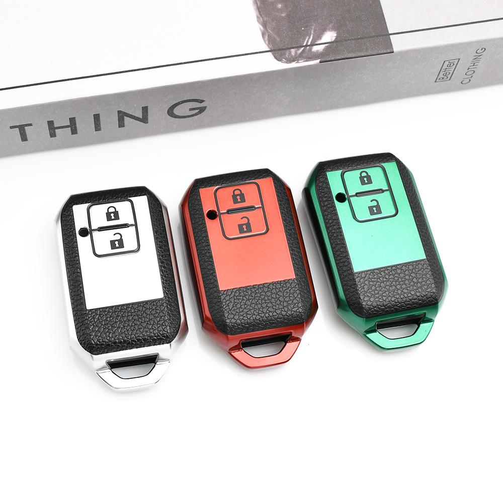 TPU Leather 2 Buttons Shell Fob Keyless Car Remote Key Case Cover For Suzuki Ertiga Swift 2017 Wagon R Japanese Monopoly Type 3C