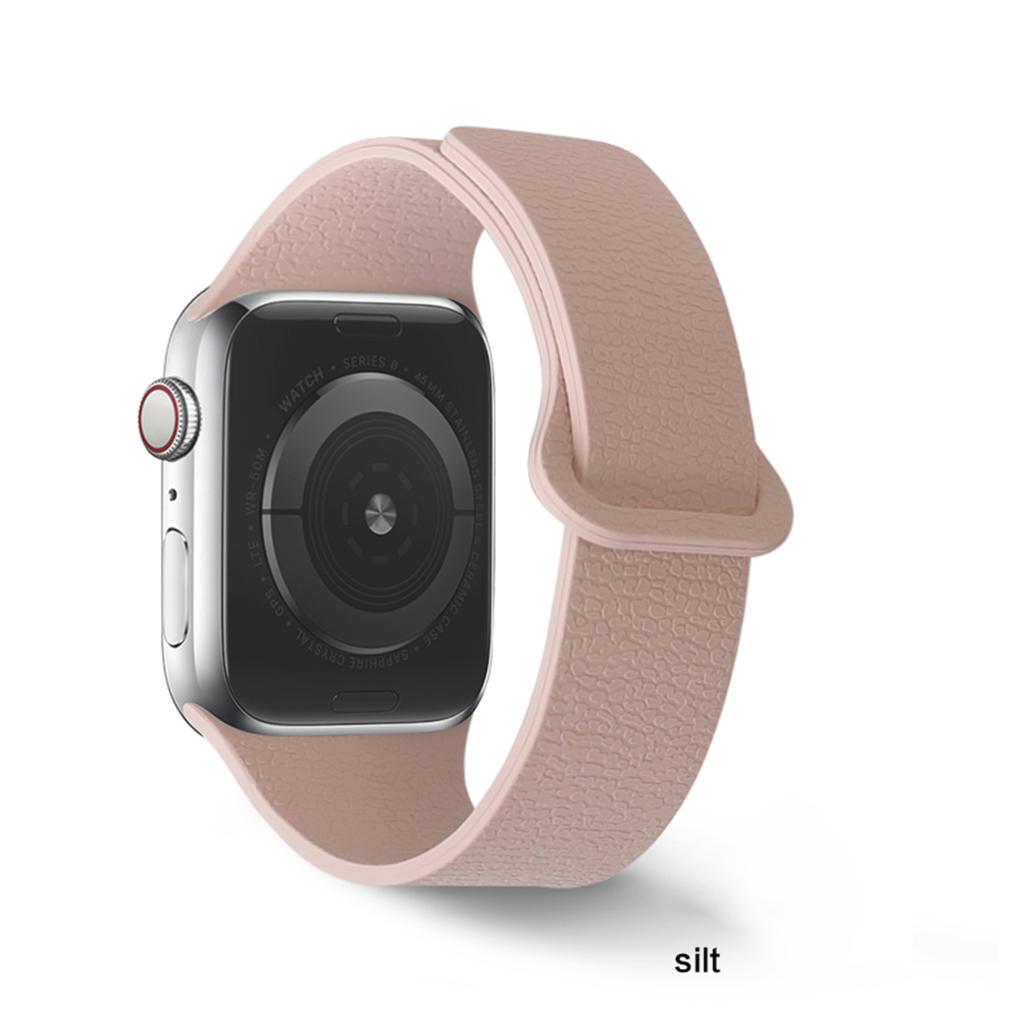 Magnetic Strap for Apple Watch Ultra 49mm 42mm 38mm 44mm 46mm 41mm Lychee Pattern Silicone Band for Iwatch S11 10 9 8 7 6 5 4