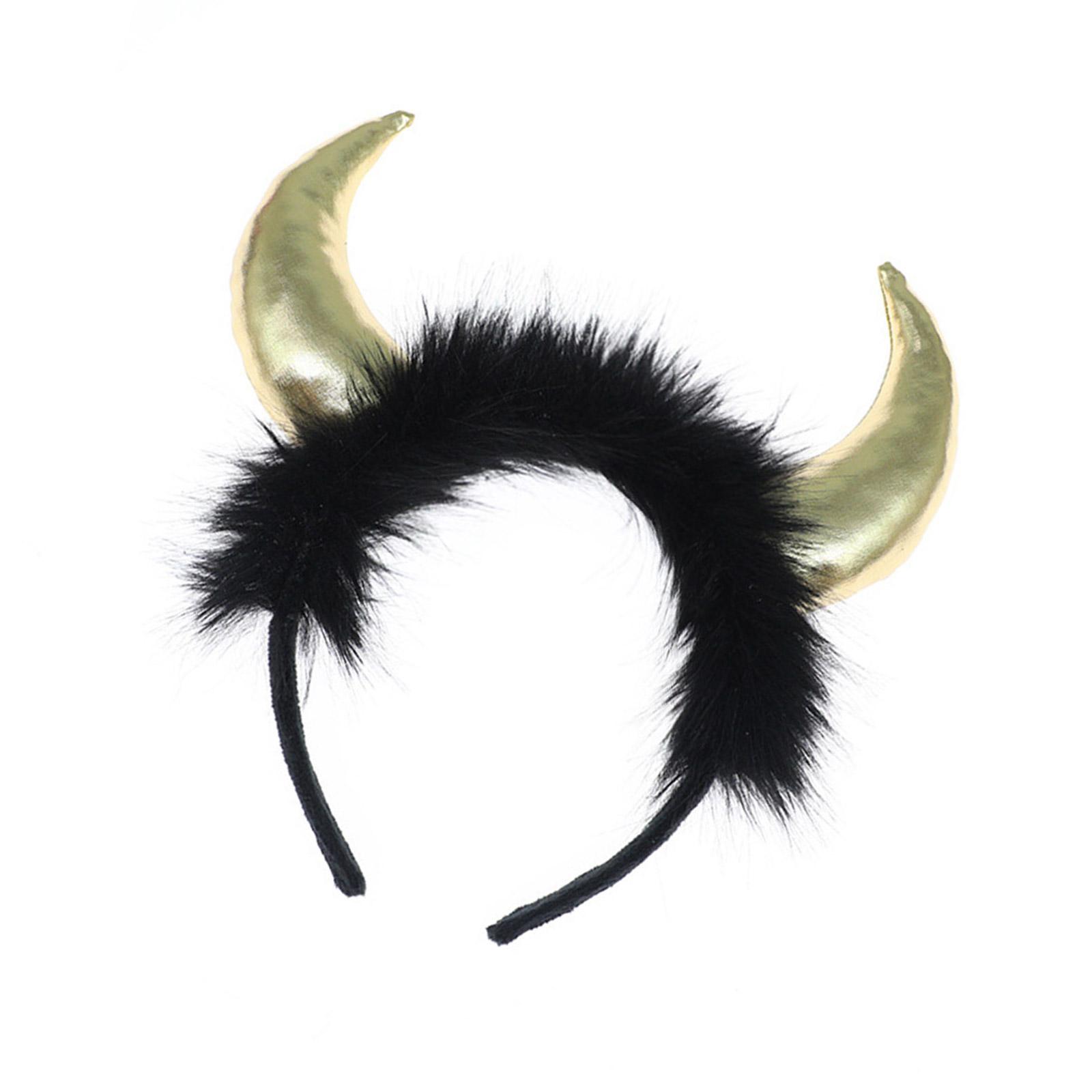 

Unique Devilish Horns Headband Comfortable Cosplay Headdress for Masquerade Party and Role Playing Enthusiasts золотой