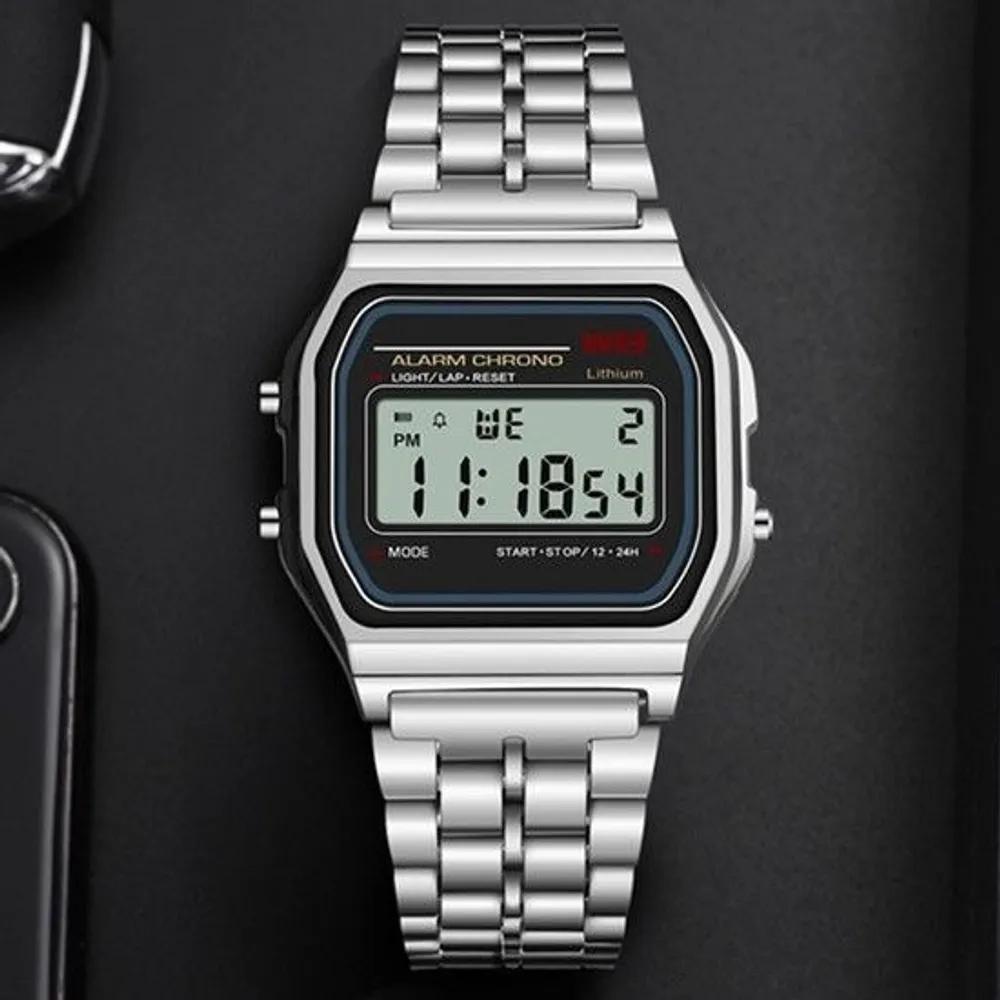 Metal watch, metal, CSAT, military, wrist, digital watch, digital watch, watch, wristwatch Metal digital watch