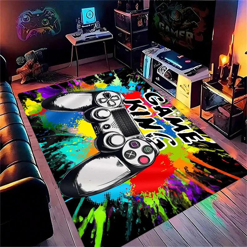 Gaming for Boys Room Gamer Casual Carpet with Controller Design Rug for Game Room Bedroom Decor Machine Washab Mat