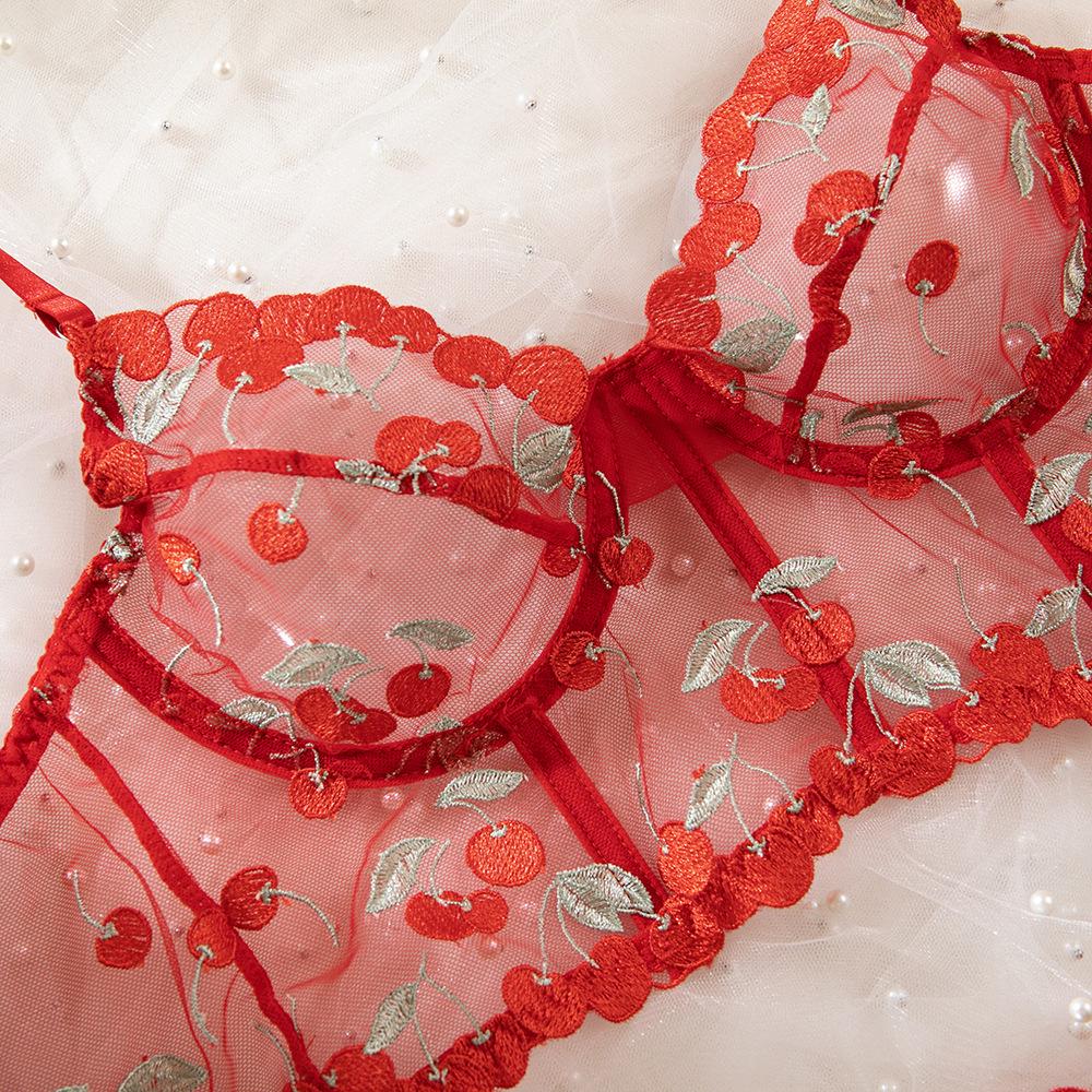 Sexy Embroidered Sheer Lingerie Set: Comfortable, Hot-Selling Two-Piece
