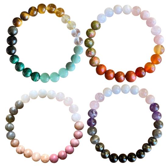 Women Bracelet Elastic Rope Faux Tiger Eye Stone Beads Bracelet Comfortable To Wear Wristband Versatile Accessories