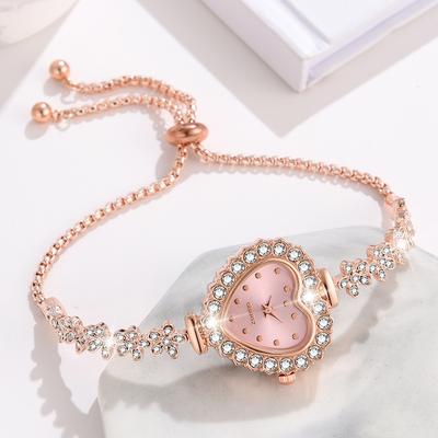 1 ΤΕΜ Γυναικείο Λαμπερό Ρολόι Κουάρτς με Πεταλούδα από Στρας και Σετ Κοσμημάτων - Τέλειο Δώρο για τη Μαμά