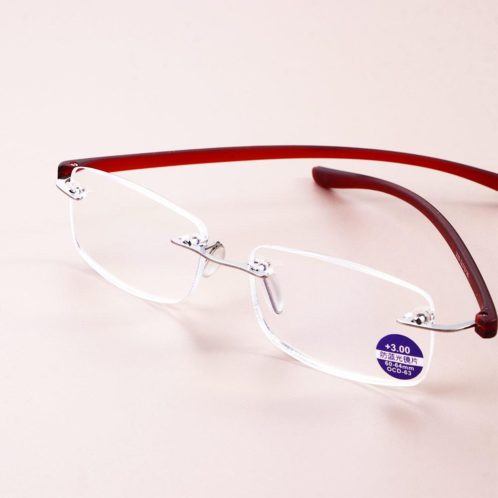 Presbyopia Eyeglasses Rimless Hyperopia Eyewear Computer Eyeglasses Anti Blue Light Reading Glasses