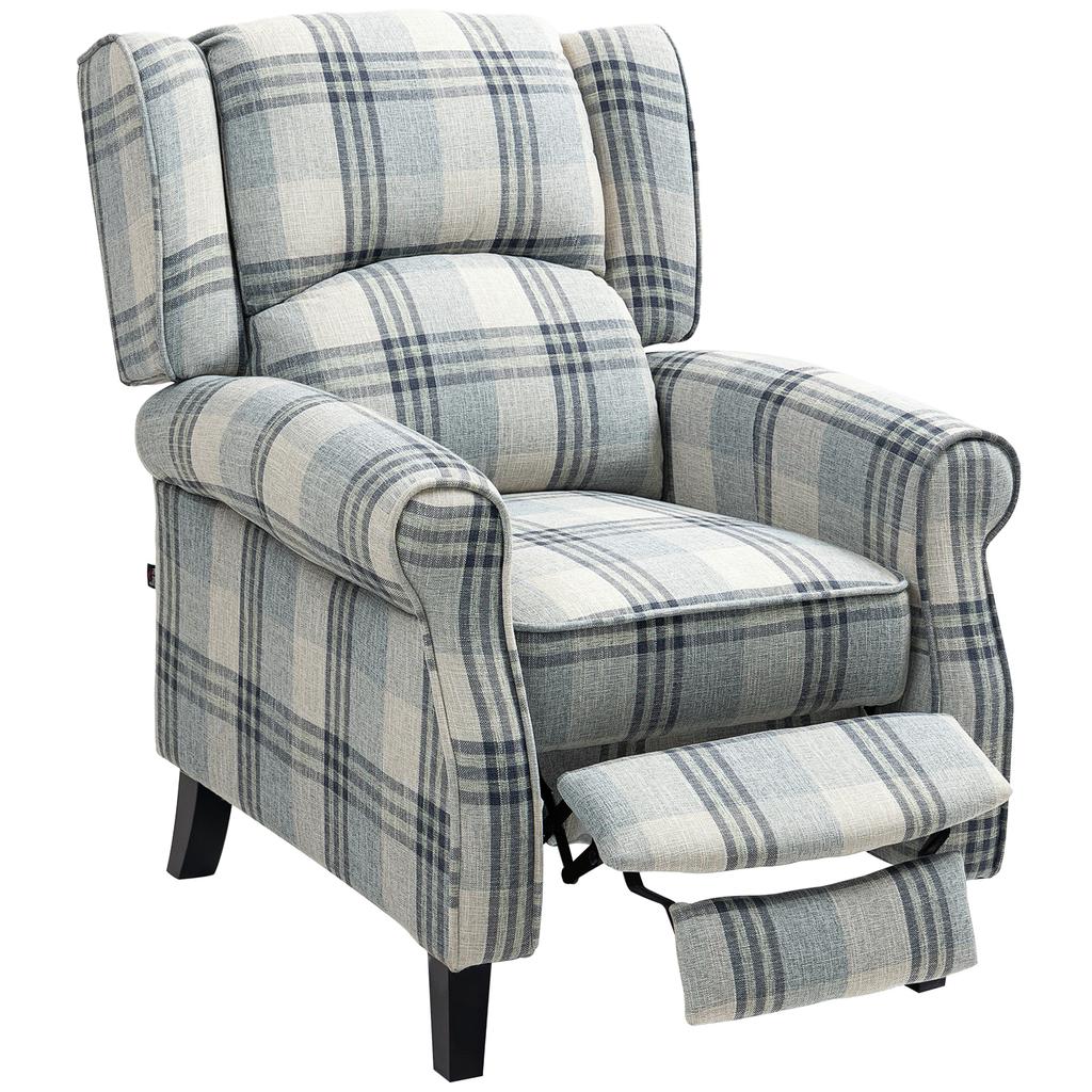 160 Degrees Reclining Armchair, with Footrest - Grey