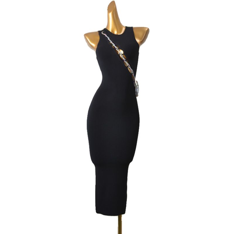 Foreign Trade Original Order Tight Sleeveless Knitting Sexy Vest Dress Stylish Drawstring Silm Sexy Sheath Dress