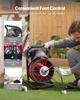 Drain Cleaner Machine 23m x 13mm, Sewer Snake Auger Manual Feed with 4 Cutters & Air-activated Foot Switch for 50mm to 150mm Pipes