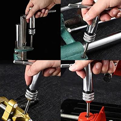 Portamachos con trinquete y mango en T ajustable M3-M12, llave para machos de roscar, juego de brocas, herramientas de roscado manual, brocas para machos de roscar
