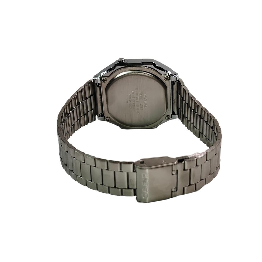 Casio Custom Collection Quartz Movement Stainless Steel Strap Watch Unisex Black Dial A168WA-1W(Watch5--)