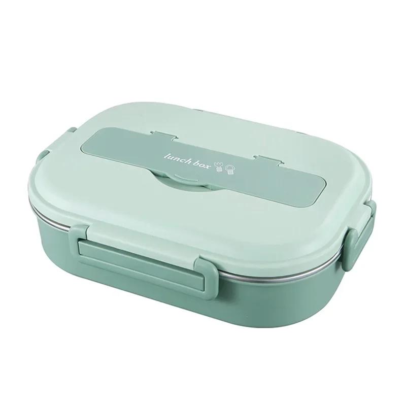 Portable Lunch Box for Kids Students Stainless Steel Thermal Lunchbox with Spoons and Chopsticks Food Container Bento Box