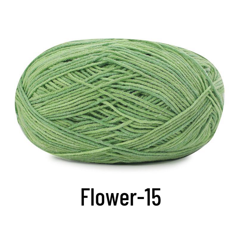Su He 4-Strand Combed Cotton Yarn for Handmade Knitting: DIY Milk Cotton for Dolls, Cushions, and Blankets.