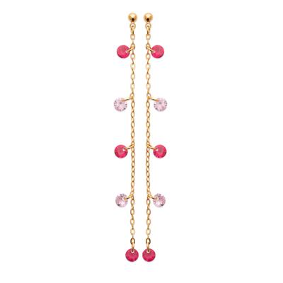 [R5752] - Vergoldete 'Sissi'-Ohrringe, Blaugold - 70 x 4 mm