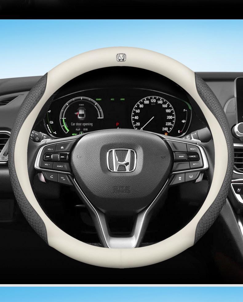 Genuine Leather Steering Wheel Cover for Honda Jien Rui Gienia 17/18/19 Models - All Seasons Universal Fit