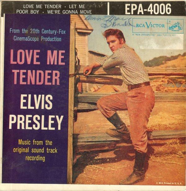 7inch Record ELVIS PRESLEY  Love Me Tender  Let Me EPA4006 RCA Victor 1956 Canada Rock Used