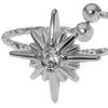 Women Finger Ring Eight-Pointed Star Adjustable Fit Open Ring Stainless Steel Texture Stacking Ring Jewelry Gift