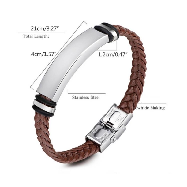 Adjustable Leather Rope Bracelet Hand Woven Bangle Unisex Wrist Chain Ornament