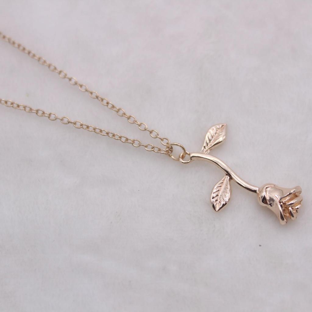 Korean Style Sweet Rose Flower Necklace - Cute Jewelry Gift for Women